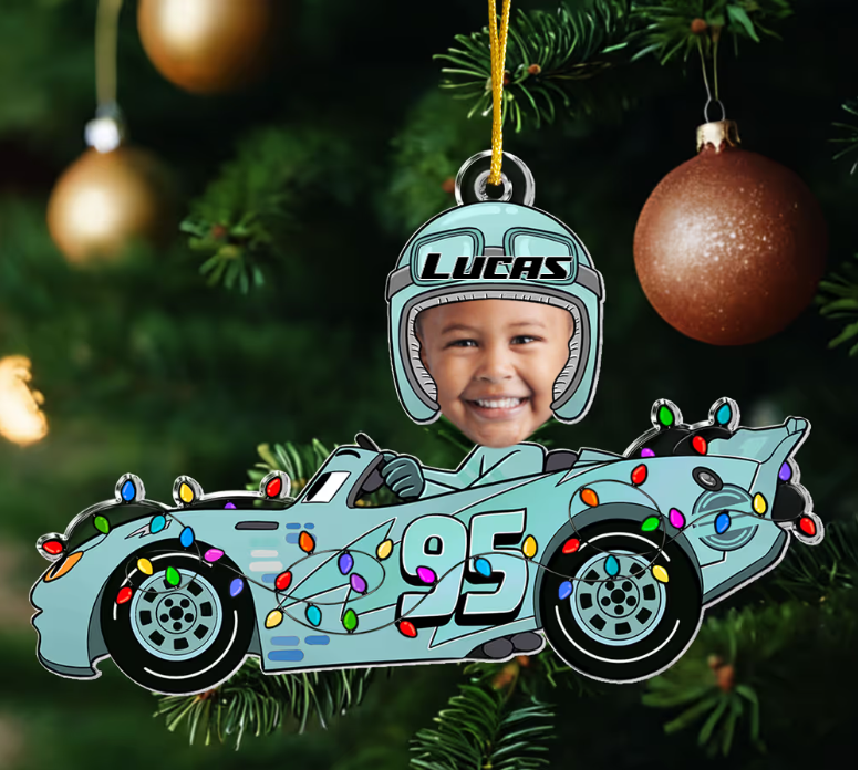 Custom Child Face Ornament - Personalized Acrylic Photo Gift for Family