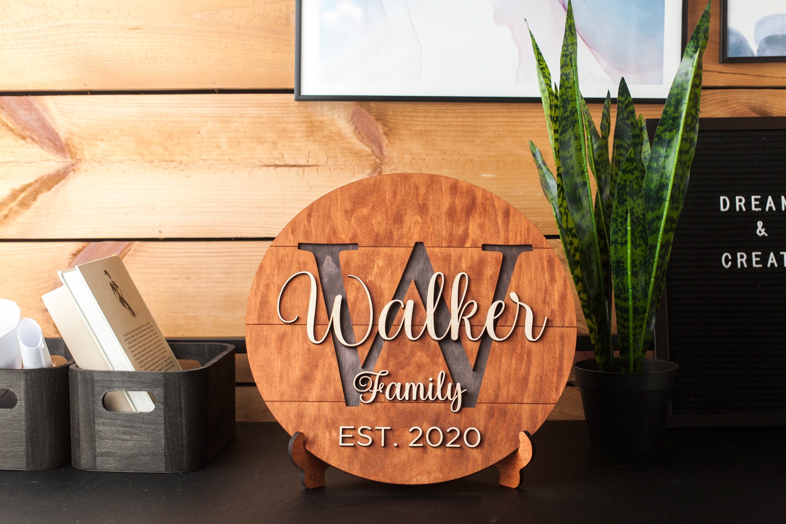 Personalized wood sign round