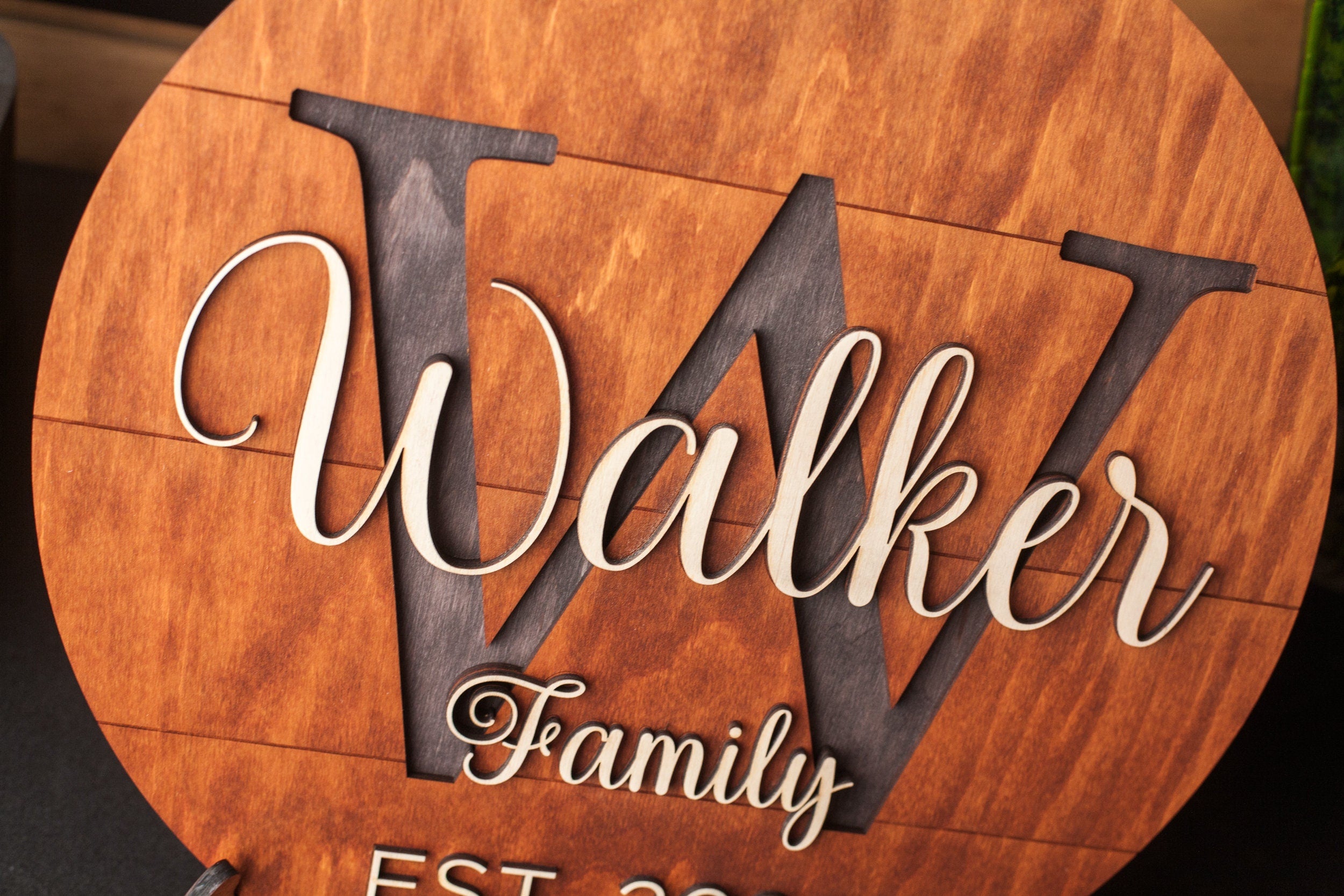 Personalized wood sign round