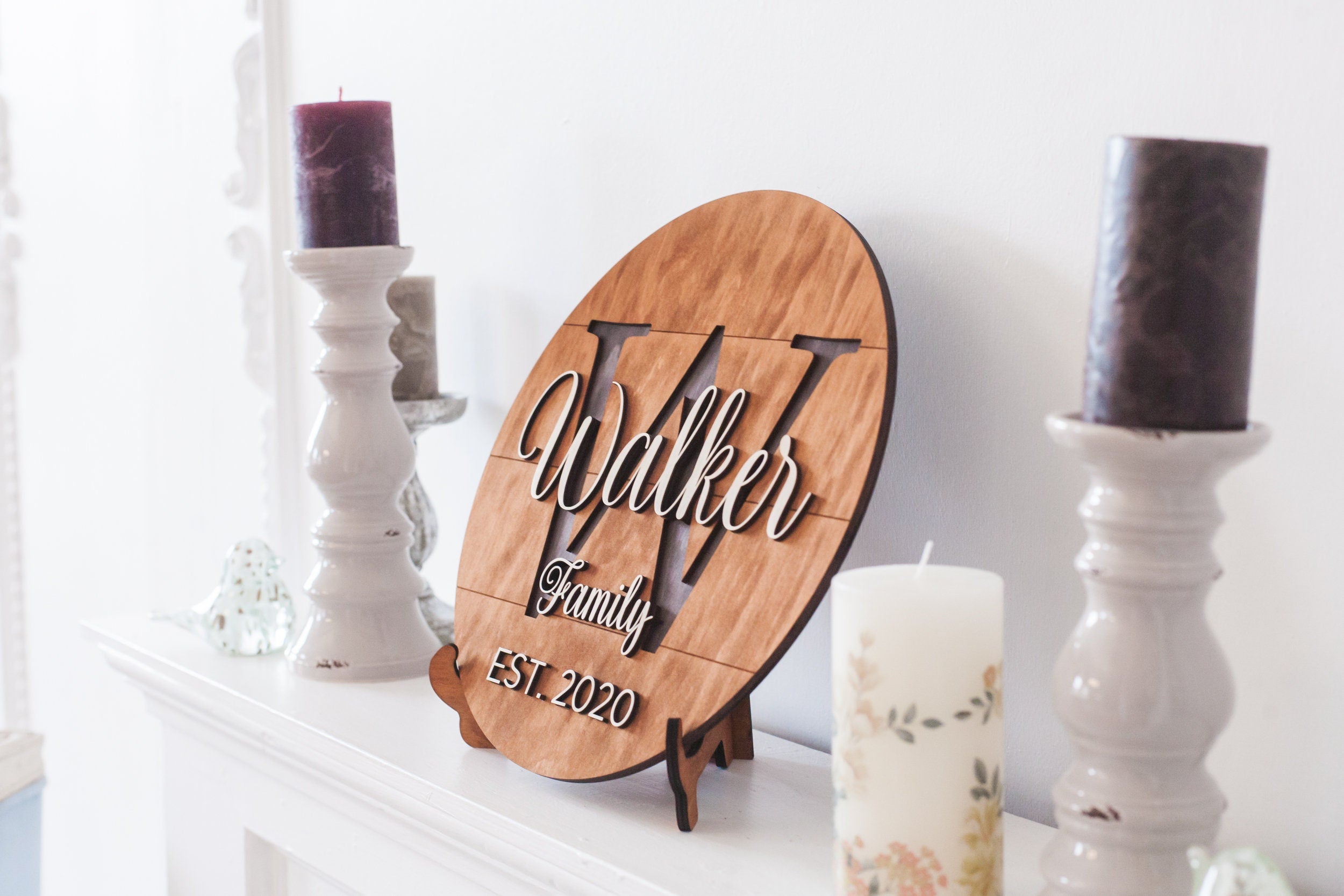 Personalized wood sign round