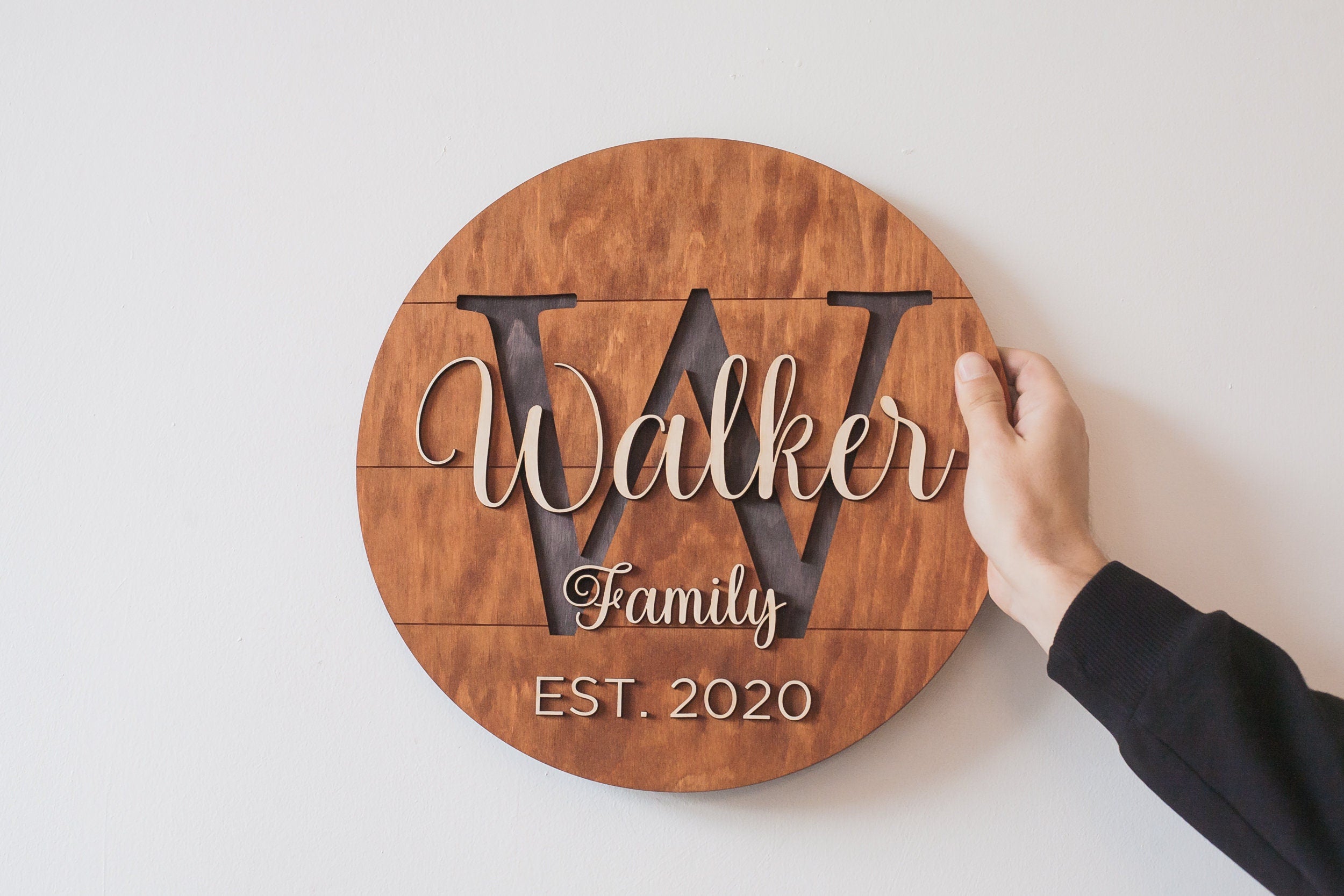 Personalized wood sign round