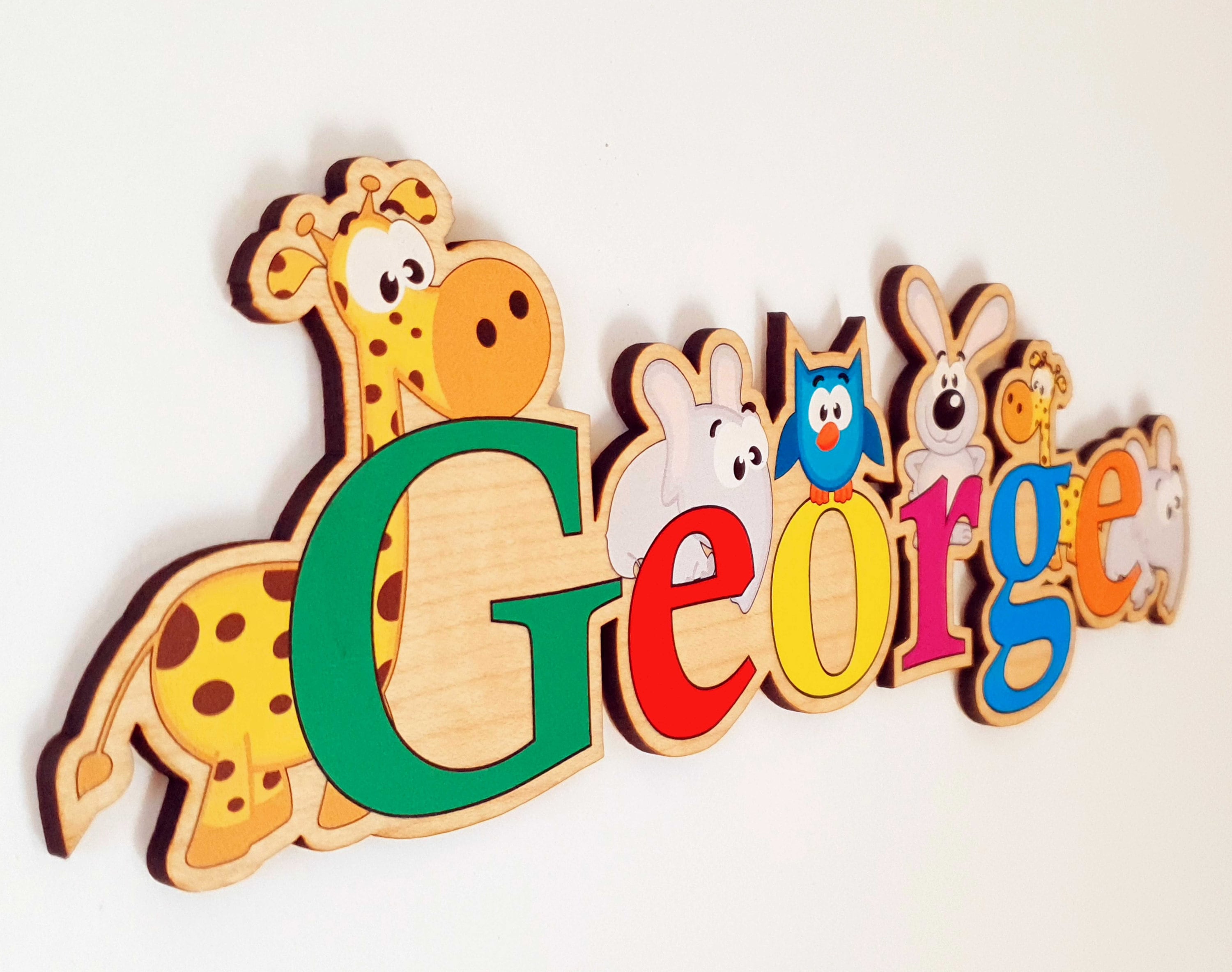 Personalized Wooden name sign with print