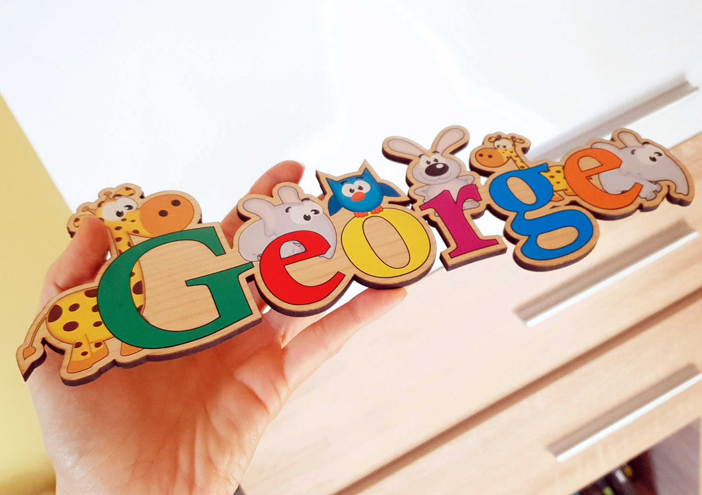 Personalized Wooden name sign with print