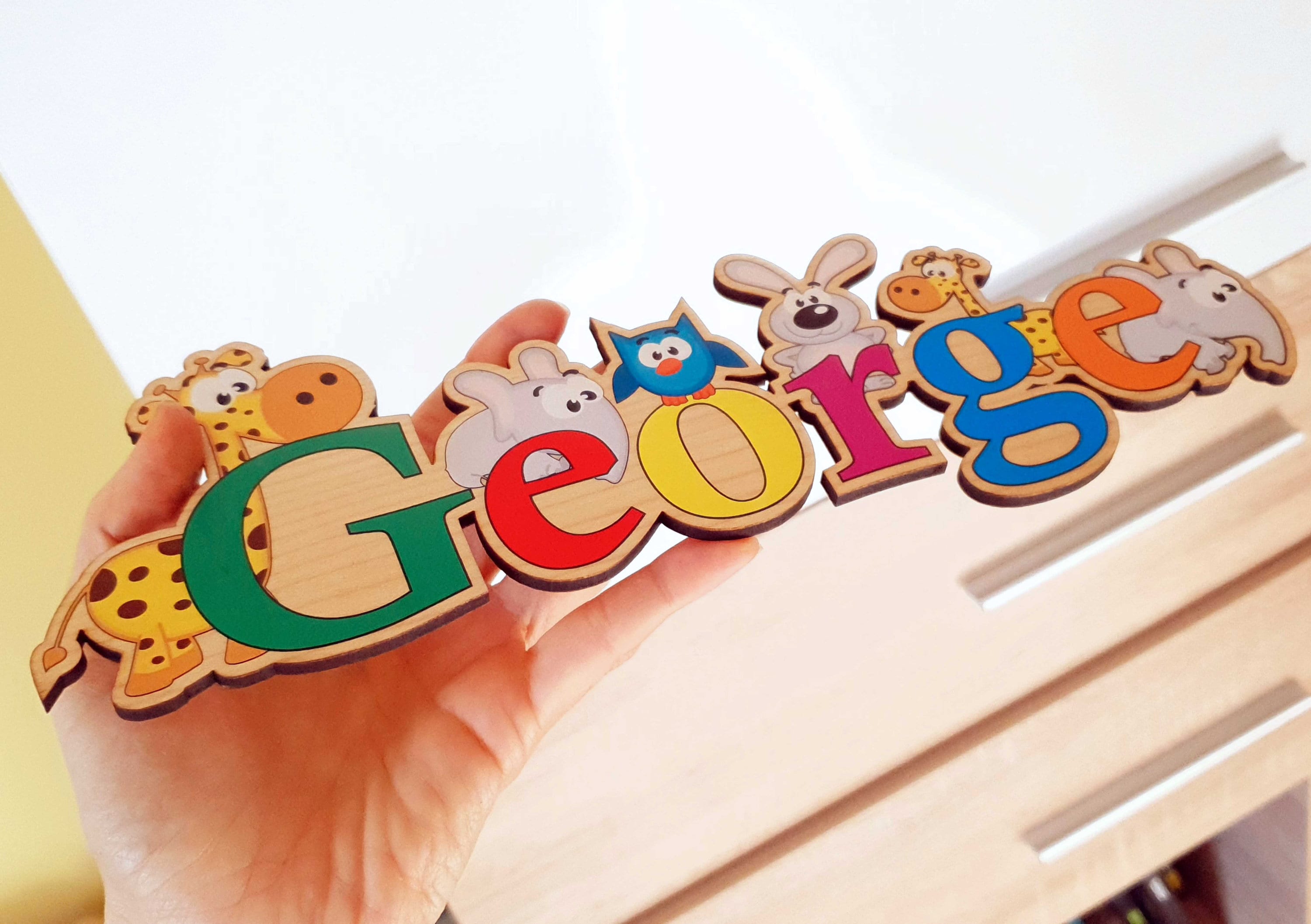 Personalized Wooden name sign with print