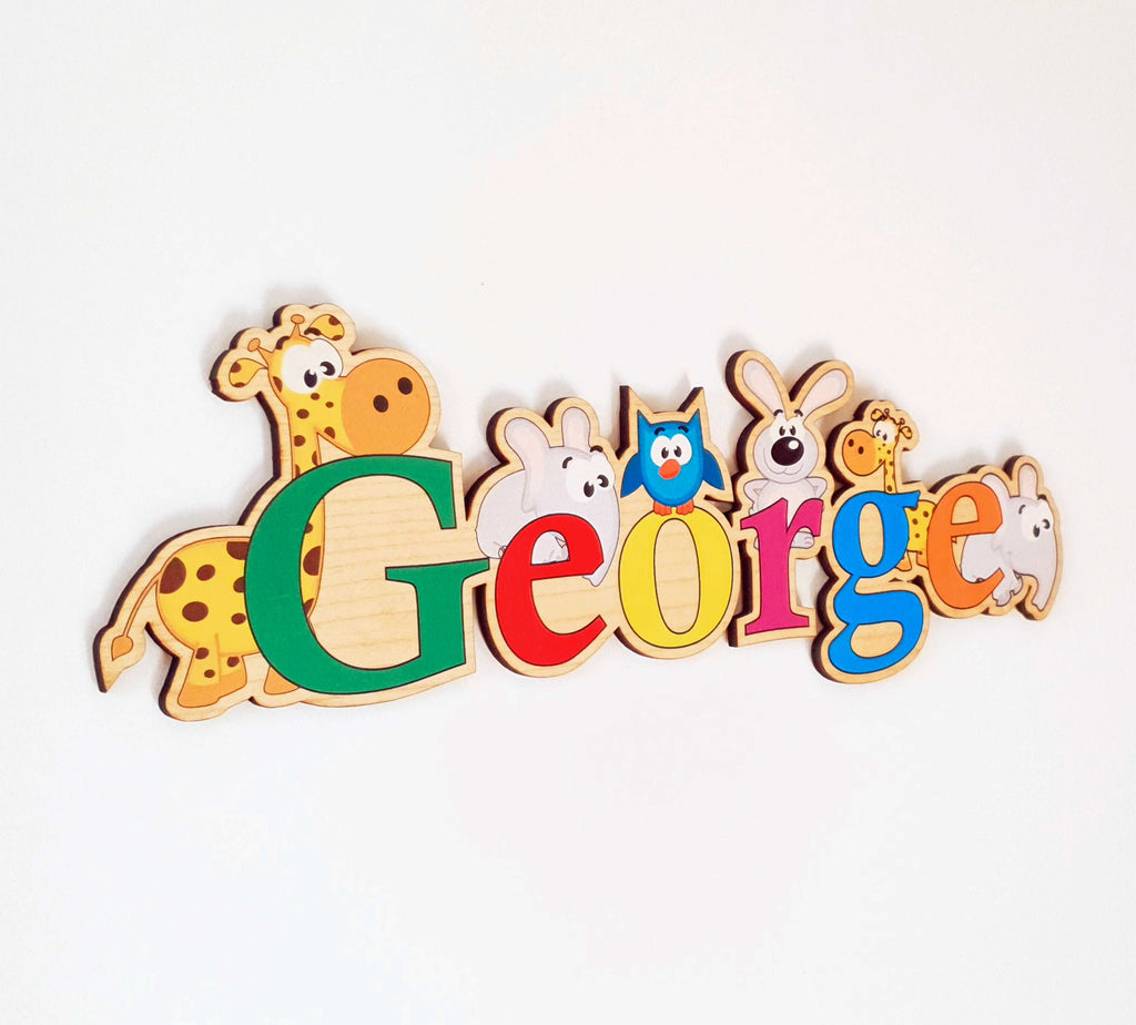 Personalized Wooden name sign with print