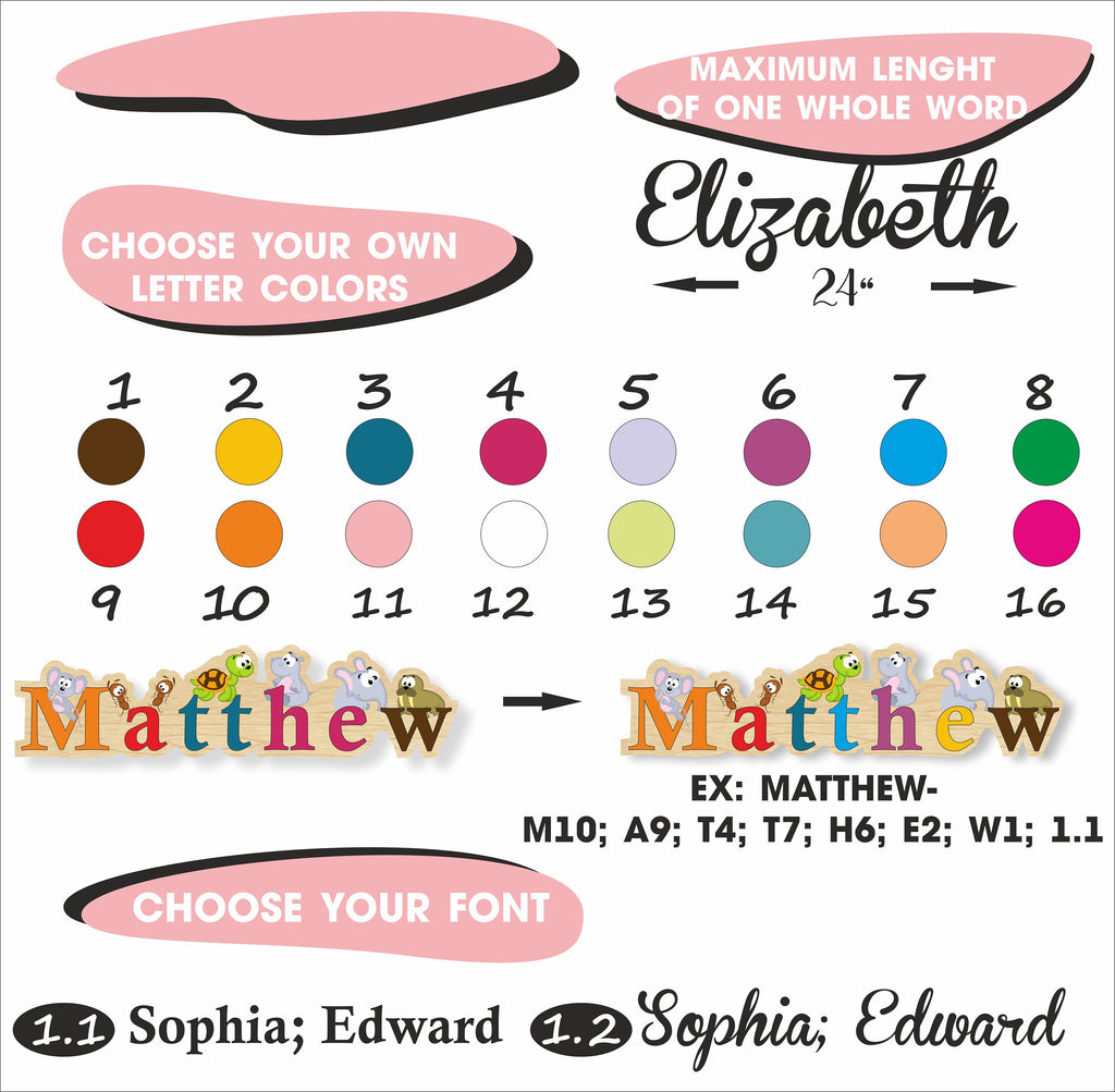 Personalized Wooden name sign with print