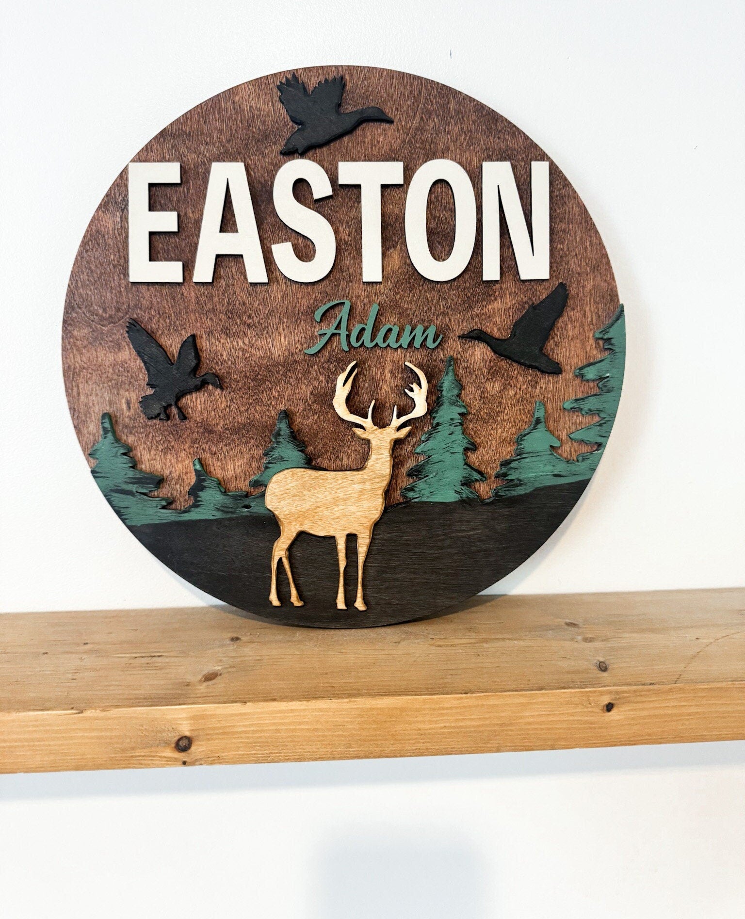 Woodland deer Nursery Sign - Baby decor name sign