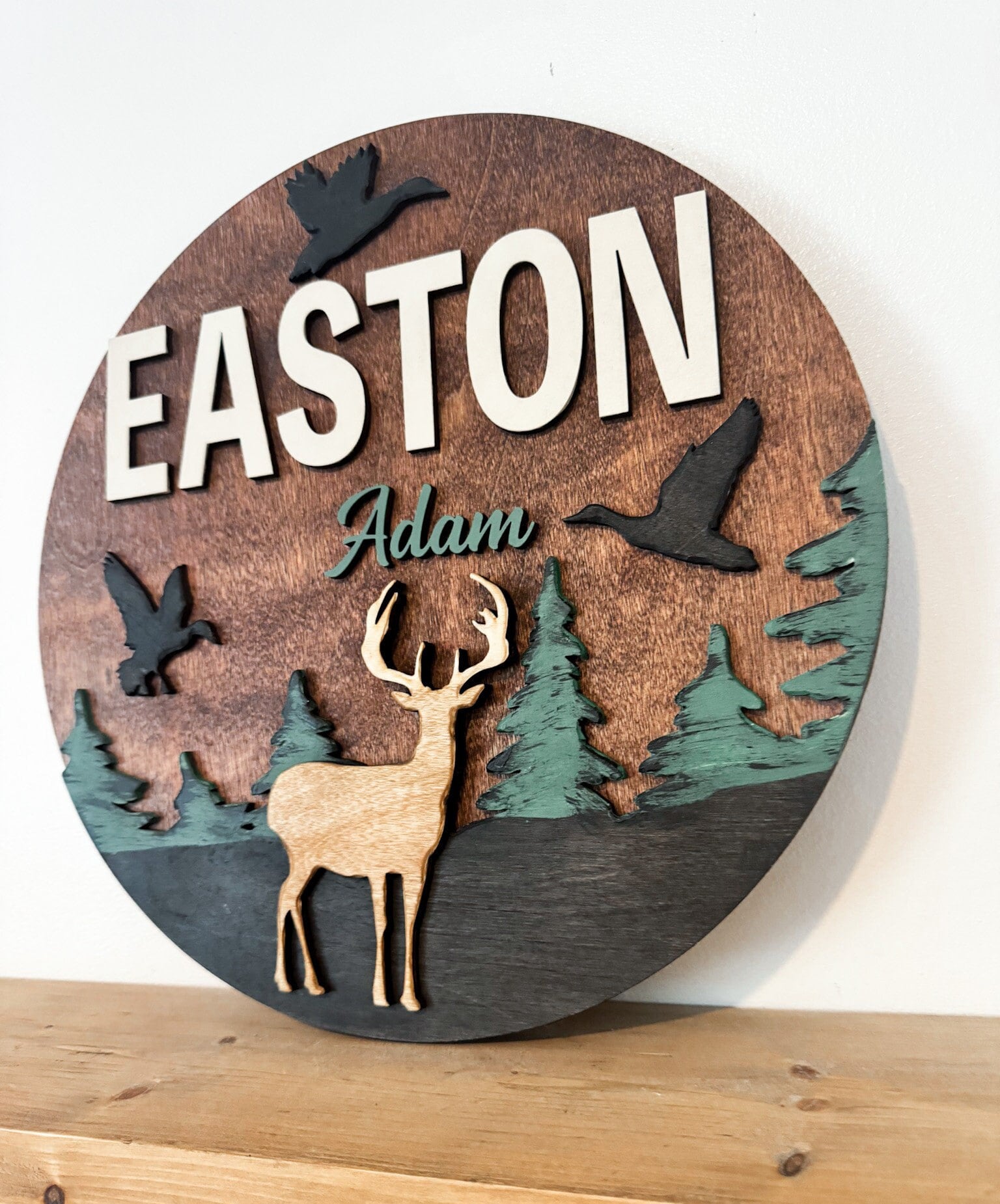 Woodland deer Nursery Sign - Baby decor name sign