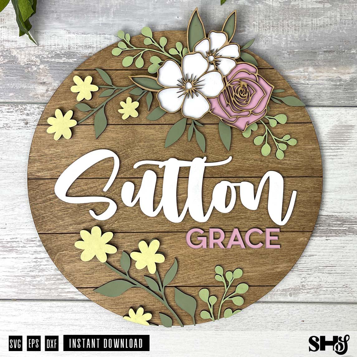 3D Flower Nursery Name Sign - Girl Nursery Décor