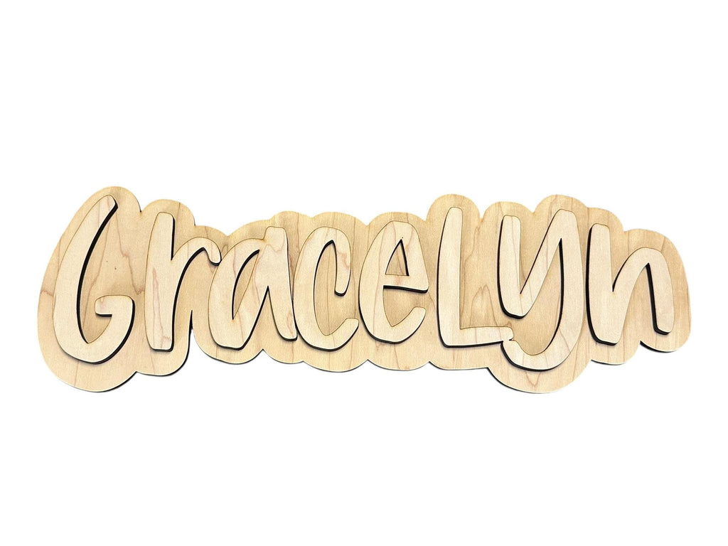 Laser Cut Wood Names  Kids Room Wall Art
