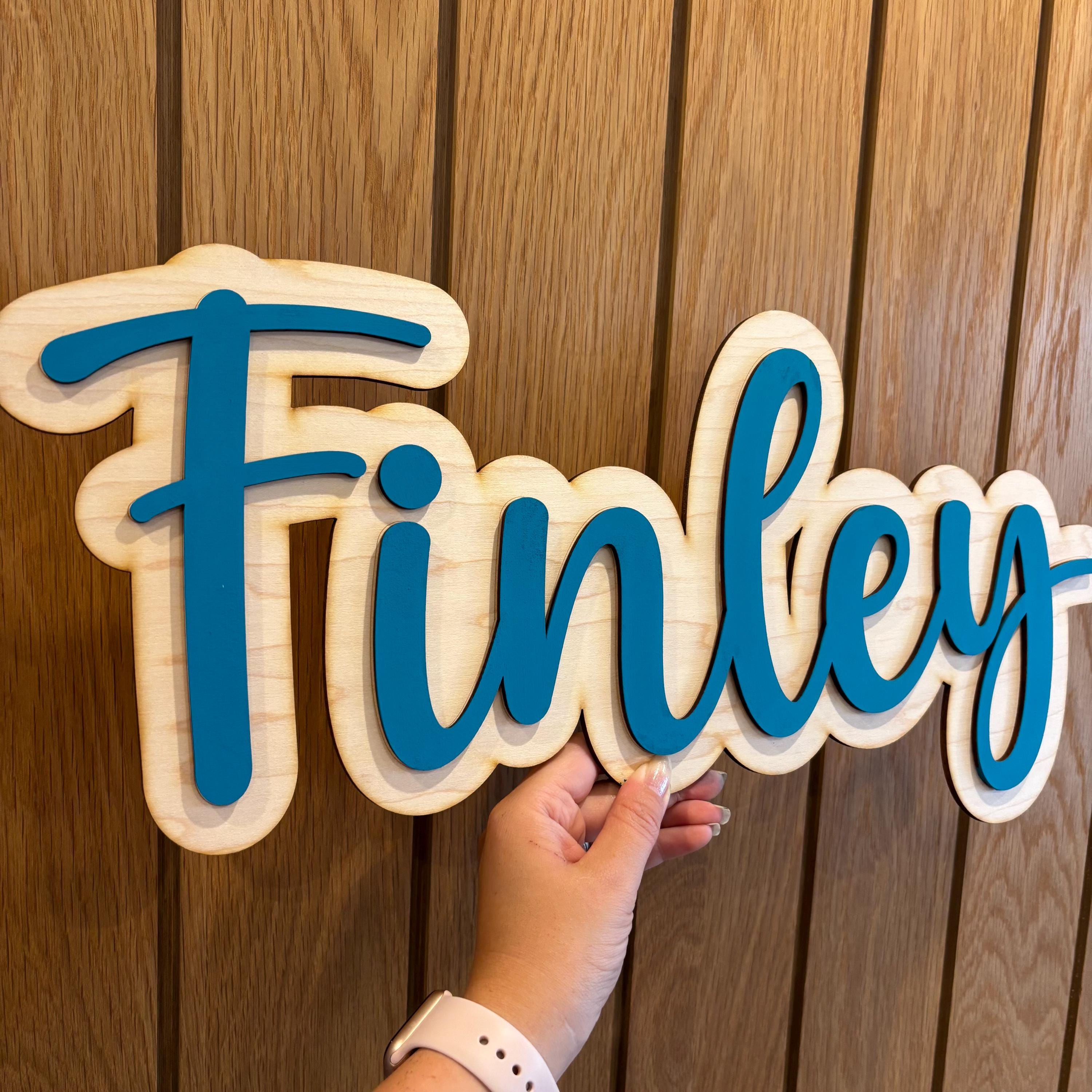 Personalised double layered wooden name