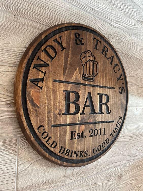 3D Engraved Wooden Sign - Outdoor Wooden Sign