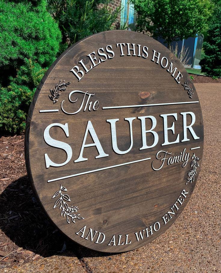 3D Engraved Wooden Sign - Outdoor Wooden Sign