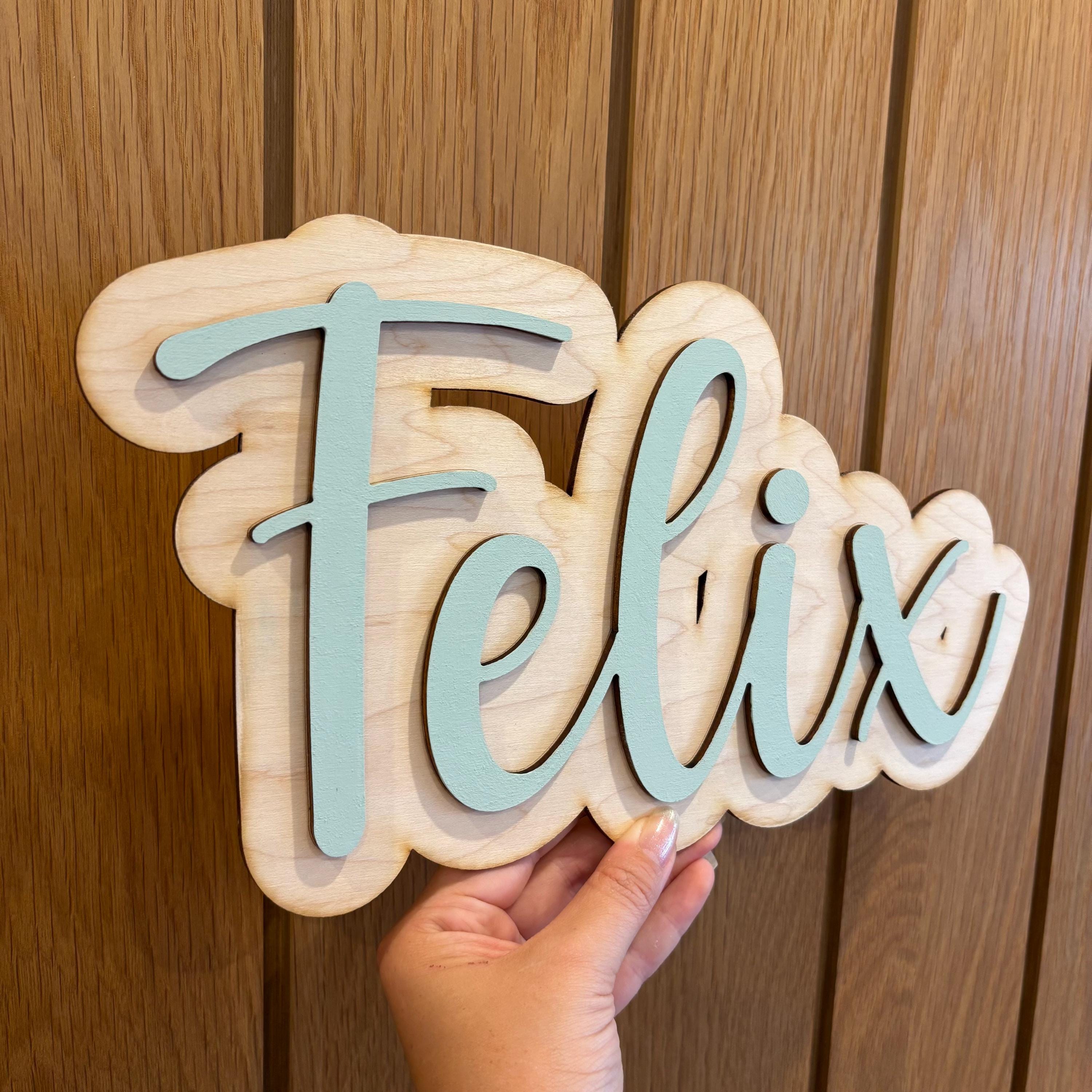 Personalised double layered wooden name