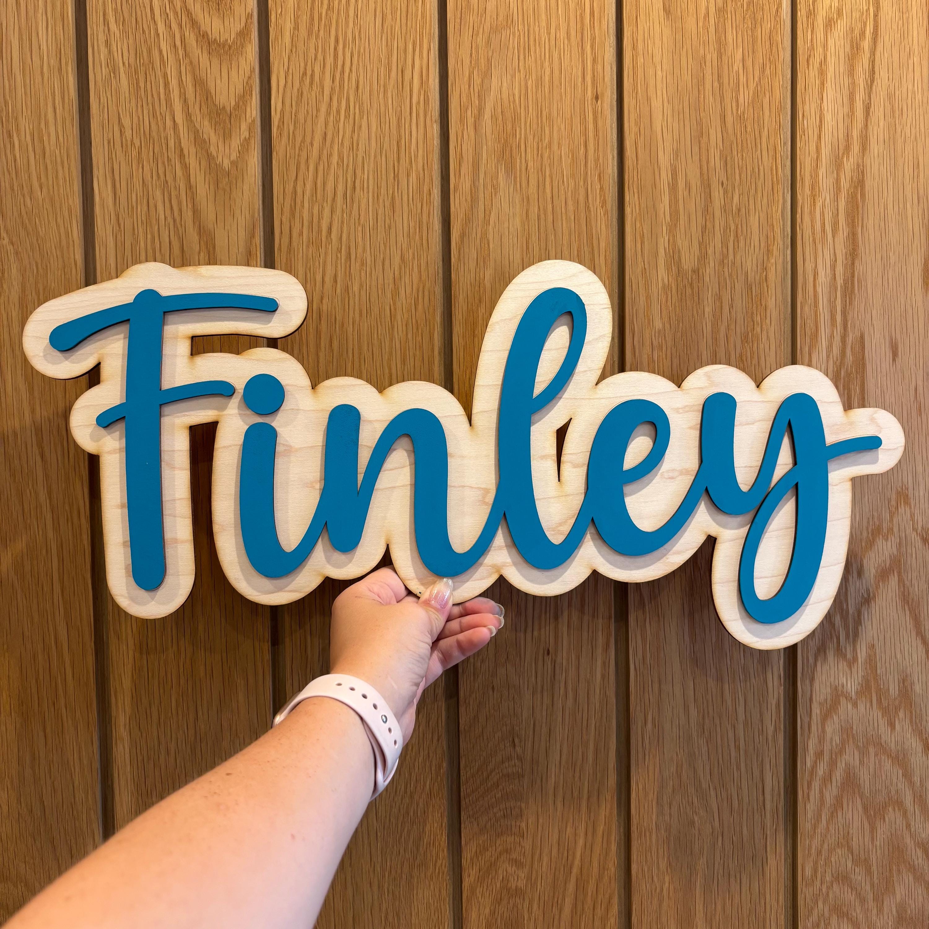 Personalised double layered wooden name