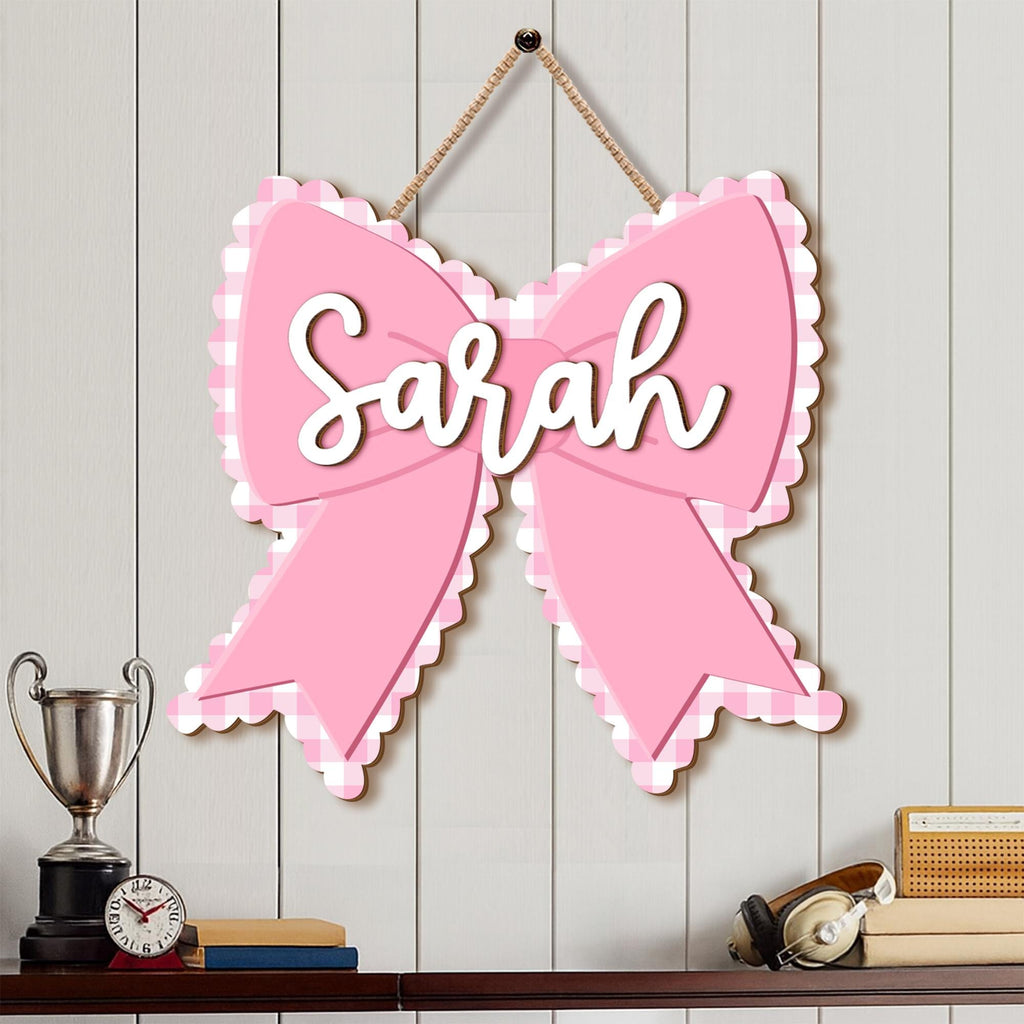 Personalized Wooden Bow Name Sign