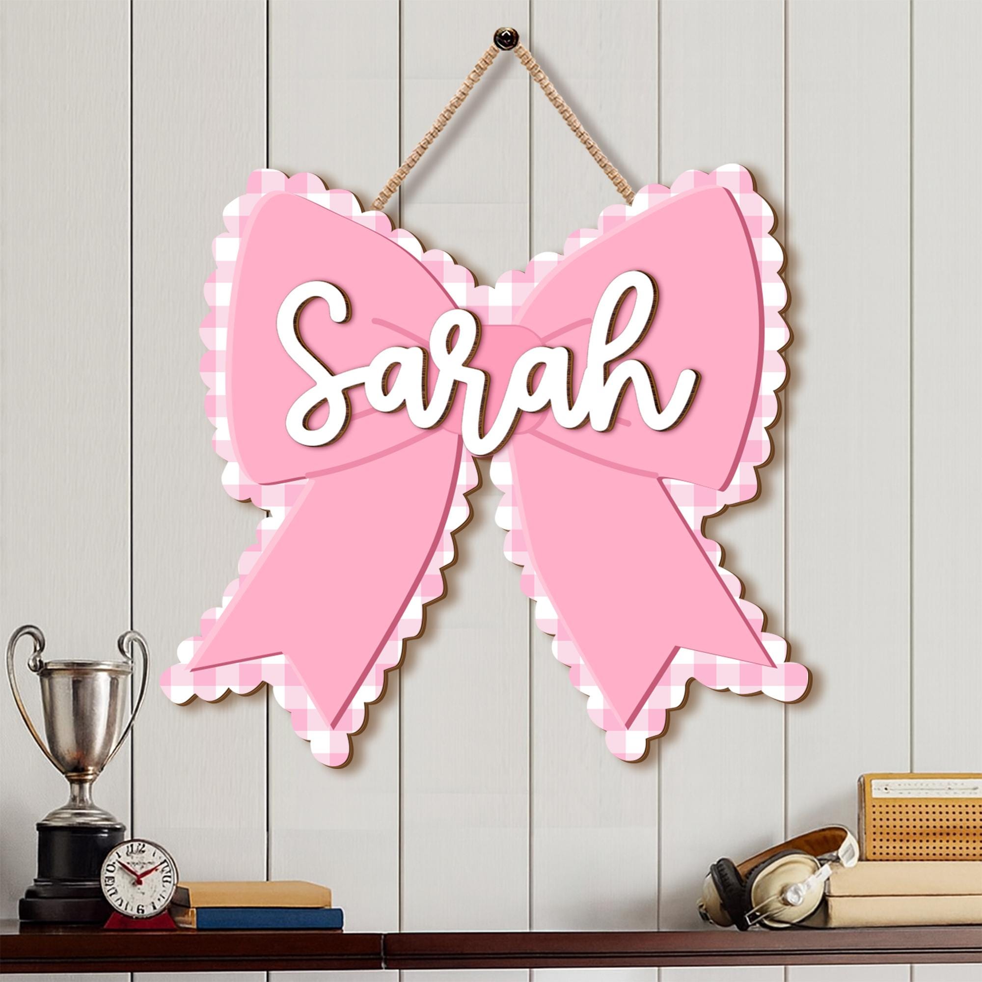 Personalized Wooden Bow Name Sign