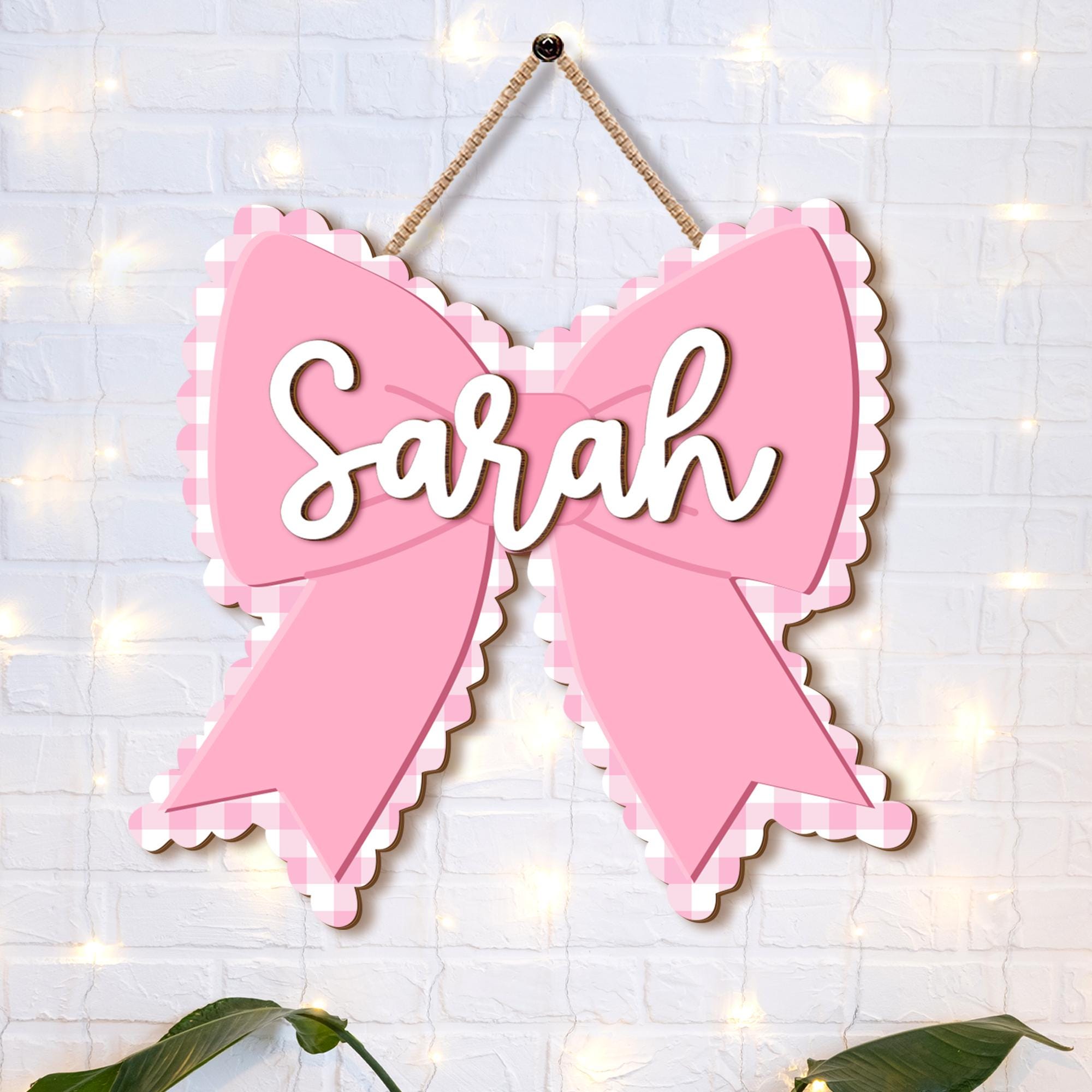 Personalized Wooden Bow Name Sign