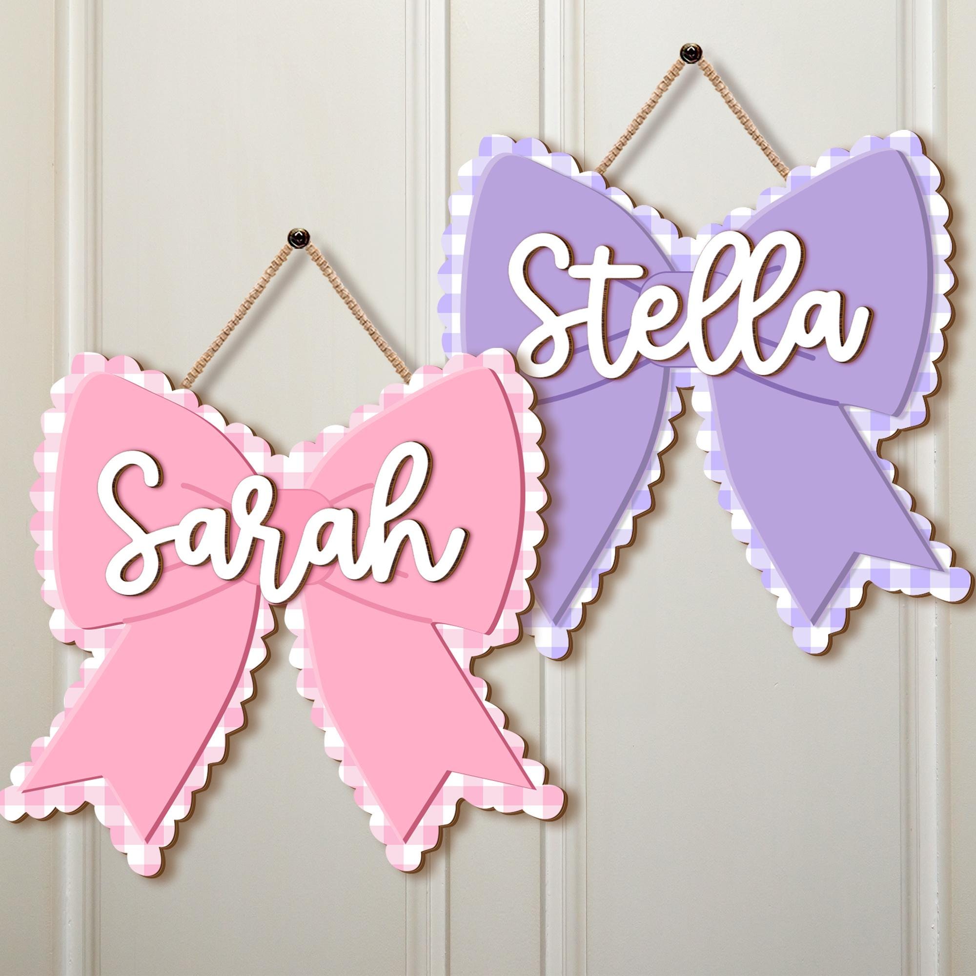 Personalized Wooden Bow Name Sign