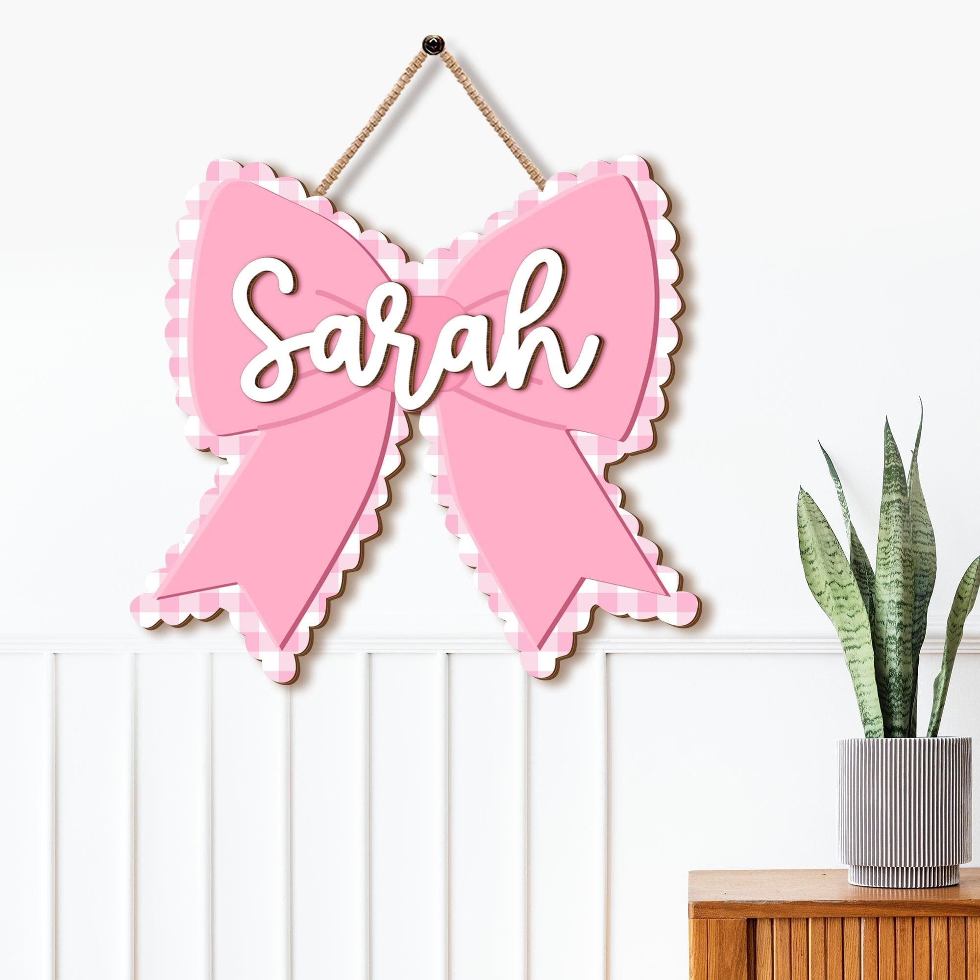 Personalized Wooden Bow Name Sign