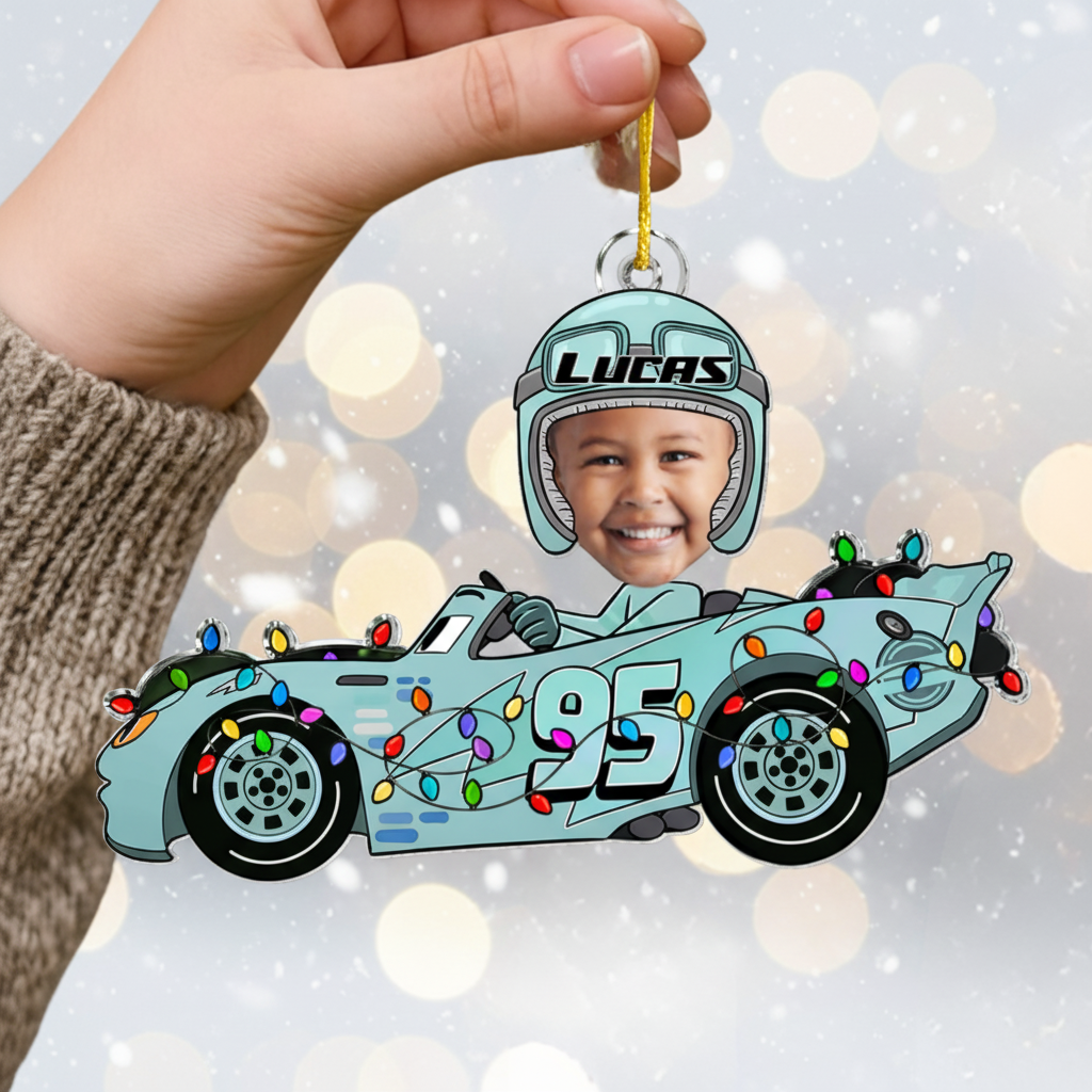 Custom Child Face Ornament - Personalized Acrylic Photo Gift for Family