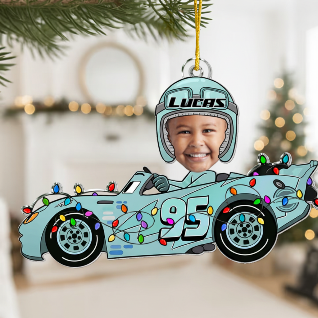Custom Child Face Ornament - Personalized Acrylic Photo Gift for Family